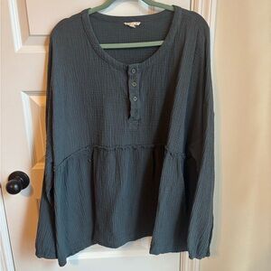 Elegant Charcoal Button-Up Blouse